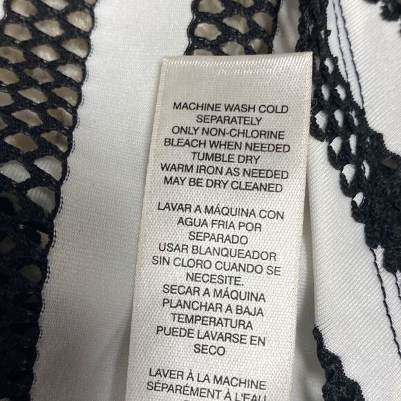 Chico’s Black & White Striped Easy Wear Mesh Cardigan Size O NEW - Picture 7 of 7